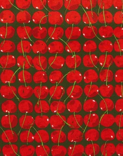 ApronCherries Verde in Cotton Daytona