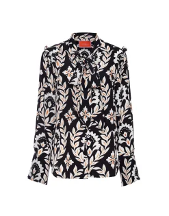 Ascot ShirtGhirlanda Black in Crepe De Chine