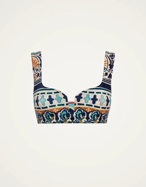 Barbarella Bikini TopCasareale Small Placèe Cream in Lycra
