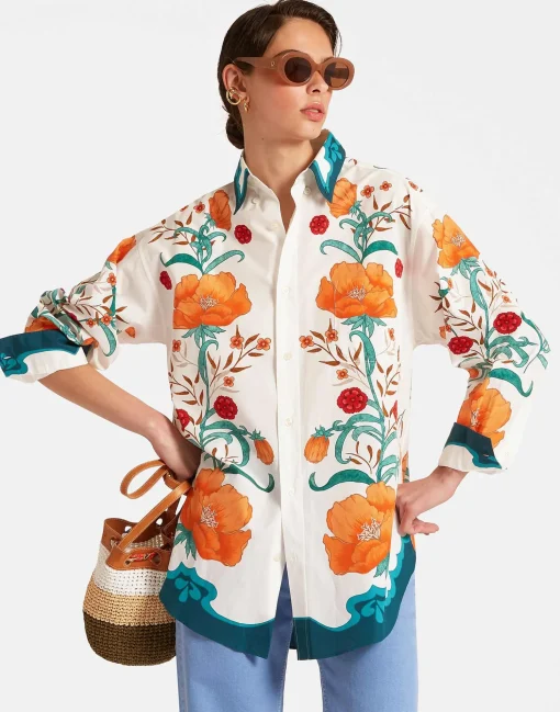 Better Than Your Boyfriend's ShirtMorpheus Placée Orange in Summer Poplin