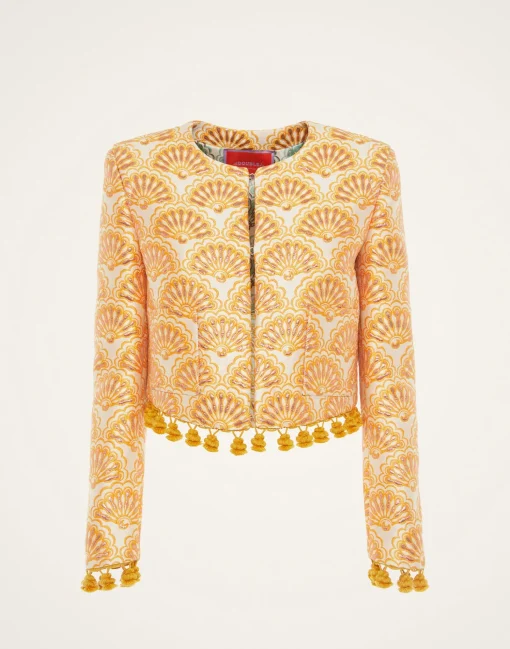 Bijoux JacketFans Gold in Jacquard  With Tassels
