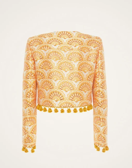Bijoux JacketFans Gold in Jacquard  With Tassels