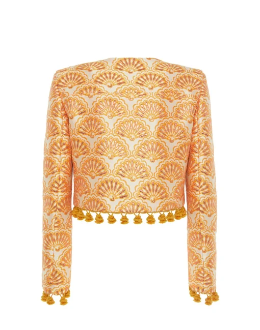 Bijoux JacketFans Gold in Jacquard  With Tassels