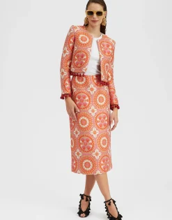 Bijoux JacketSun Orange in Jacquard  With Tassels