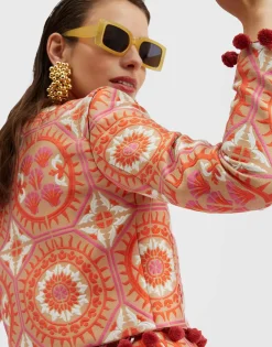 Bijoux JacketSun Orange in Jacquard  With Tassels