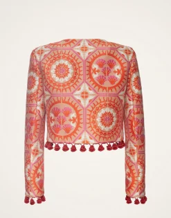 Bijoux JacketSun Orange in Jacquard  With Tassels