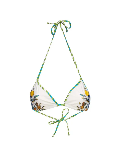 Bikini TopBorboni Placée Bianco in Lycra