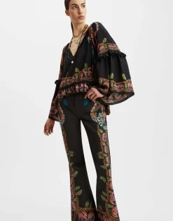 Boho BlouseEve Black in Crepe De Chine