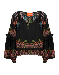 Boho BlouseEve Black in Crepe De Chine