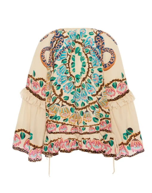 Boho BlouseEve Ecru in Crepe De Chine