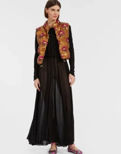 Bonbon Puffer VestBronze in Textured Sequins