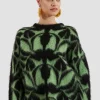 Camden JumperGreen & Black in Brushed Wool
