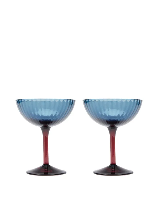 Champagne Coupe Set of 4Mixed in Glass