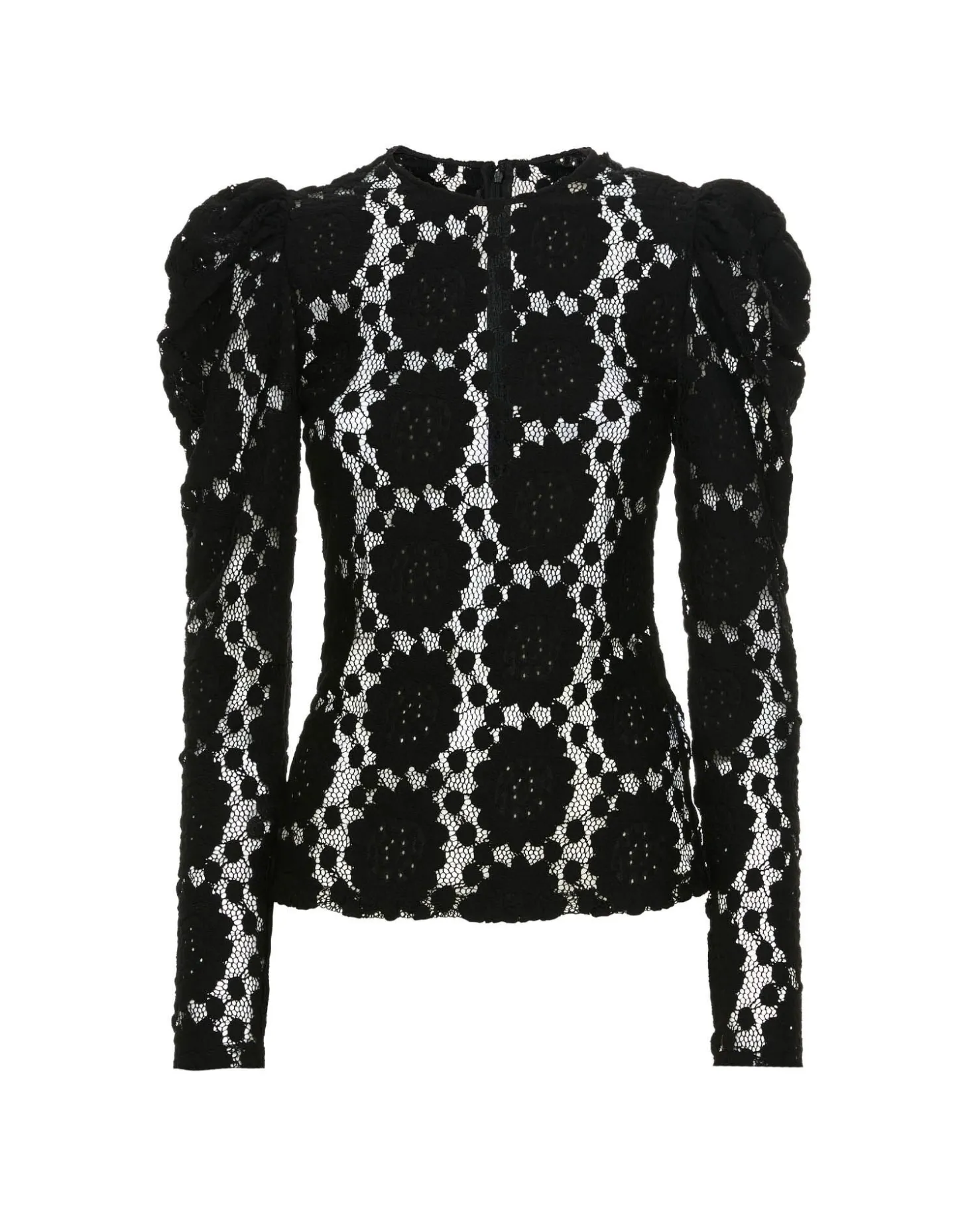 Clingy TopSolid Black in Stretch Lace