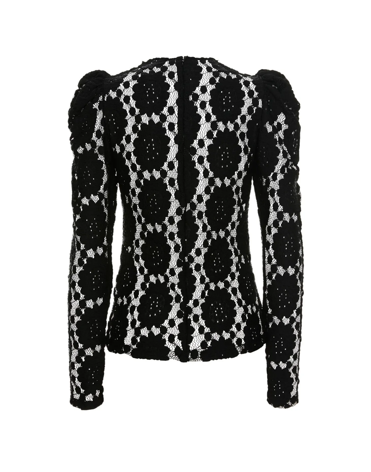 Clingy TopSolid Black in Stretch Lace