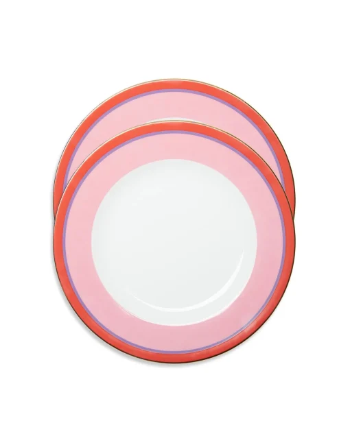 Dinner Plates Set Of 2Rainbow Rose in Porcelain