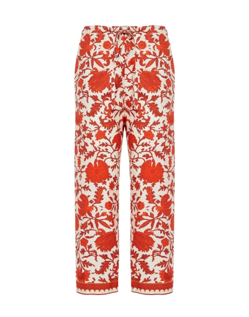 Drawstring PantsDragonflower Mini Red in Summer Poplin