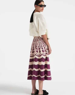 Drawstring SkirtFans Placée Purple in Faille