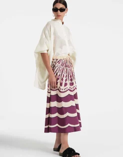 Drawstring SkirtFans Placée Purple in Faille