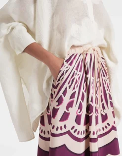 Drawstring SkirtFans Placée Purple in Faille