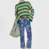 Fancy Crop Jeans (With Feathers)Anemone in Denim