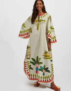 Flying DressPalme Placée in Popeline Cotton