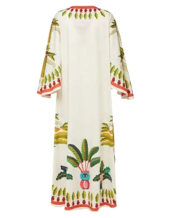 Flying DressPalme Placée in Popeline Cotton
