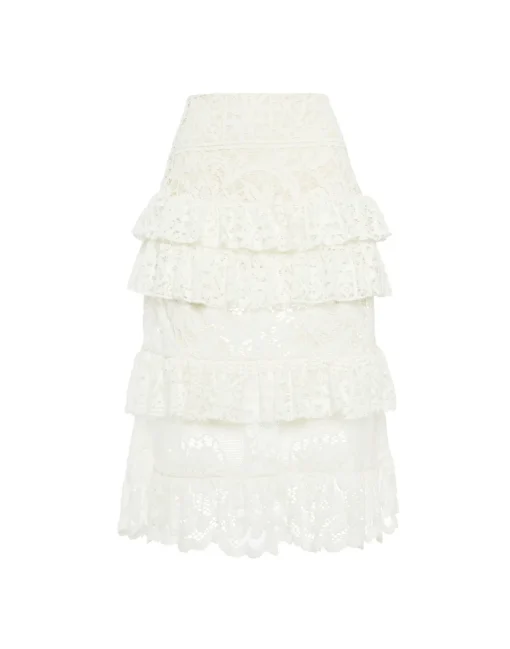 Footloose Lacey SkirtWhite in Cotton Lace