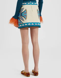 Foulard Mini SkirtLotus Placée Ivory in Stretch Cotton