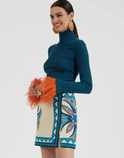 Foulard Mini SkirtLotus Placée Ivory in Stretch Cotton