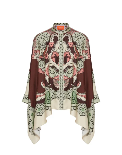 Foulard ShirtPortal Placée Brown in Silk Twill