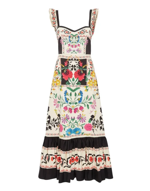 Gingerbread DressPlaza Placée Ivory in Flat Cotton Stretch