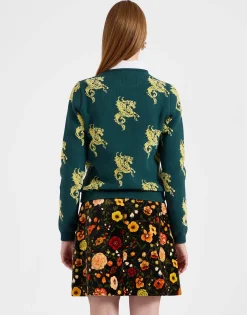 Gryphos SweaterDark Green in Fleece Jacquard
