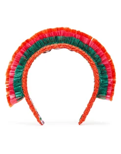 Halo HeadbandSolid Orange in Raffia Crochet
