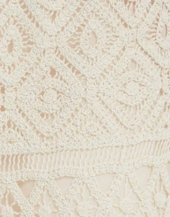 Hand PochettePlaza Cream in Macramé