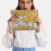 Hand PochetteTangle Light Blue in Printed Lace