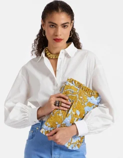 Hand PochetteTangle Light Blue in Printed Lace