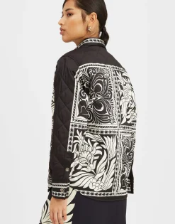 Iris Shirt JacketMix Tiles Placée Black in Twill