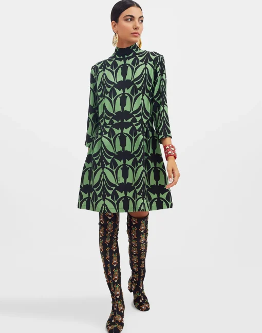 Juliet DressPapyrus Green in Sablé Satin