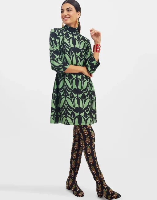 Juliet DressPapyrus Green in Sablé Satin