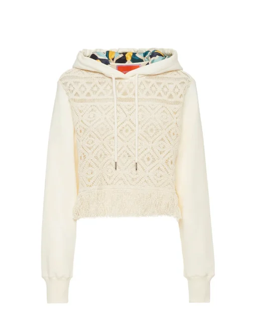 La Scala HoodiePlaza Cream in Macramé