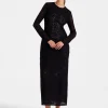 Lacey Swing DressSolid Black in Embroidered Cotton