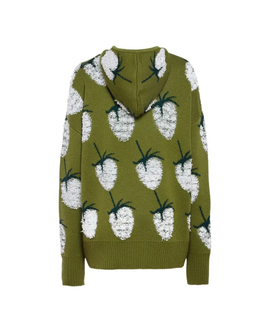 Lampone HoodieGreen in Jacquard
