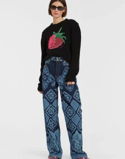 Lampone SweaterBlack in Wool Embroidered