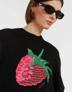 Lampone SweaterBlack in Wool Embroidered