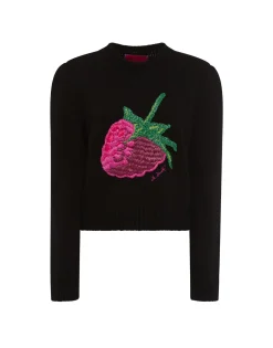 Lampone SweaterBlack in Wool Embroidered