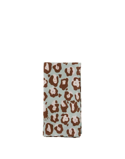 Large Napkins Set Of 2Lady Leopard Acqua in Linen