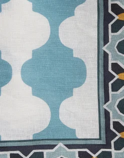 Large TableclothPlaza Sky Blue in Linen