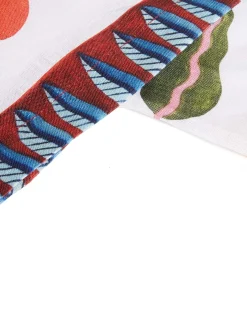 Large TableclothWhite Turning Tulips in Linen