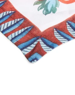 Large TableclothWhite Turning Tulips in Linen